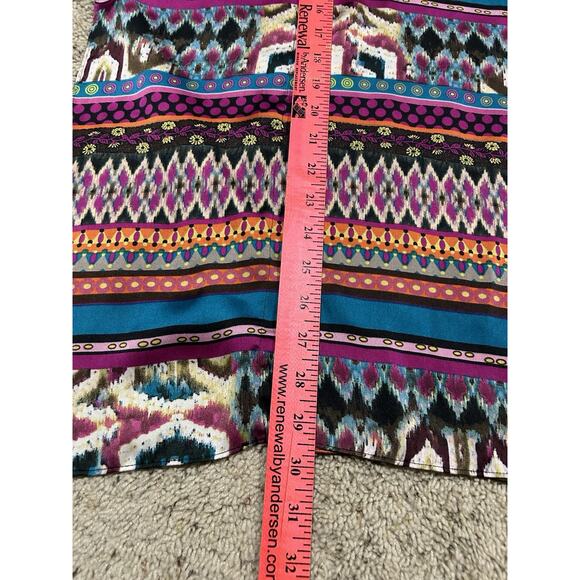 Chicos Top S / M Poncho Stitched Sides Lightweight AZTEC Southwest D25 - Picture 7 of 8